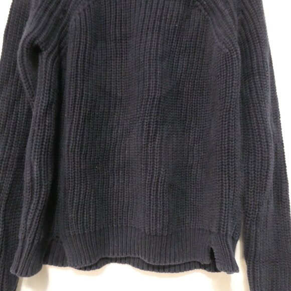 525 AMERICA | small | Navy Blue Cotton Chunky Knit Crewneck Sweater - Picture 7 of 16